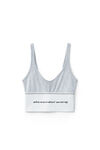 alexander wang 徽标装饰罗纹针织弹力文胸 grey