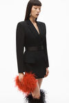 alexander wang blazer dress in wool tailoring black