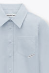 alexander wang 密织棉质领尖纽扣衬衫 xenon blue