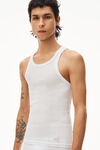 Tank in Ribbed Cotton Jersey