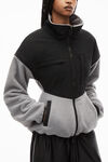 alexander wang 塑形长袖摇粒绒夹克  slate/black
