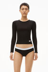 Alexander Wang black long-sleeve tee in ribbed cotton jersey