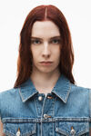 alexander wang 牛仔紧身机车背心 vintage medium indigo