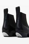 slick smooth leather  ankle boot