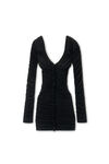 Alexander Wang black 褶饰长袖迷你连衣裙