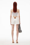 alexander wang shorty high-rise shorts in natural denim vintage white