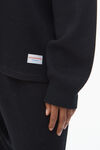 Alexander Wang black crystal hotfix crewneck long-sleeve tee in waffle knit