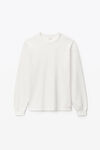 alexander wang 中性款棉质保暖华夫格长袖衫  white
