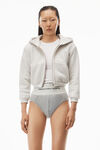 alexander wang 徽标装饰罗纹针织松紧内裤 grey