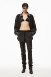alexander wang hotfix marathon shorts in crinkle nylon black