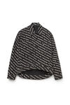 Alexander Wang grey aged/white falling back logo jacket in grey aged denim