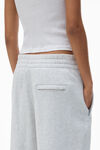 Alexander Wang light heather grey puff logo sweatpant in structured terry