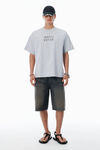 Alexander Wang light heather grey light grey cotton boxy logo t-shirt