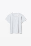 alexander wang puff logo shrunken tee in cotton jersey   light heather grey