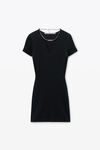 Alexander Wang black 黑色徽标铭牌紧身迷你连衣裙