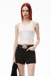 alexander wang shorty 高腰牛仔短裤 washed black