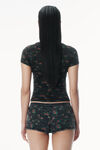Alexander Wang washed black multi floral-print scoop neck tee