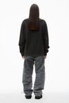 Alexander Wang acid black unisex long-sleeve tee in acid wash jersey