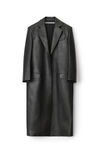 alexander wang tailored boxy coat in moto leather black