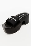 Alexander Wang black logo platform slide