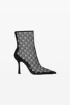 alexander wang delphine 105 bootie in mesh/crystal black