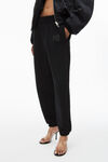 alexander wang puff logo sweatpant in structured terry black