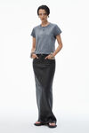 Alexander Wang washed asphalt 徽标装饰棉质平纹针织布紧身 t 恤