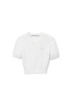 Alexander Wang white logo cropped sweater tee