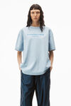 alexander wang 密织平纹针织布发泡品牌标志短袖 t 恤 light blue heather