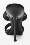 Alexander Wang washed black julie 105mm denim crystal hotfix tubular sandal