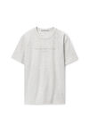 alexander wang puff logo short sleeve tee in compact jersey light heather grey