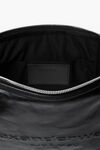 Alexander Wang black punch tech shoulder bag in crackle patent leather