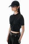 Alexander Wang black 黑色透明珠烫钻圆领 t 恤