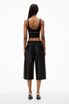 alexander wang logo elastic bra in ribbed jersey    black