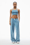 Alexander Wang washed blue 罗纹棉短款工字背心