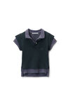 Alexander Wang washed navy/washed blue layered shrunken polo