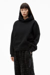 alexander wang 密绒连帽衫 black