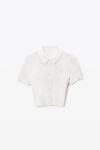 Alexander Wang soft white 白色徽标刺绣开衫