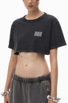 Alexander Wang acid black cropped tee in acid wash jersey