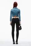 Alexander Wang classic medium indigo 牛仔紧身机车开衫