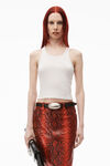 alexander wang dome metal belt in leather black