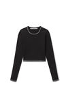 alexander wang 密织尼龙徽标饰边套头衫 black