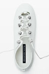 Alexander Wang optic white vyolette lace-up flat in leather