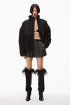 alexander wang crystal stripe boxer short in silk black