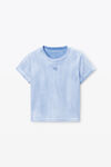 Alexander Wang washed pale blue 徽标装饰棉质平纹针织布紧身 t 恤