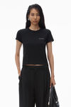 Alexander Wang black logo-print shrunken jersey tee