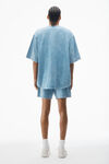 Alexander Wang washed blue oversized baseball shirt in cotton jersey