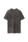 alexander wang embossed logo tee in compact jersey acid black