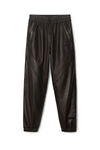alexander wang track pant in luxe smooth leather black