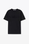 Alexander Wang black 做旧徽标装饰棉质平纹针织布中性 t 恤